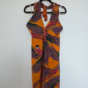 BRAND NEW! Farm Rio Vibrant Macaw Linen Dress/Skirt, S